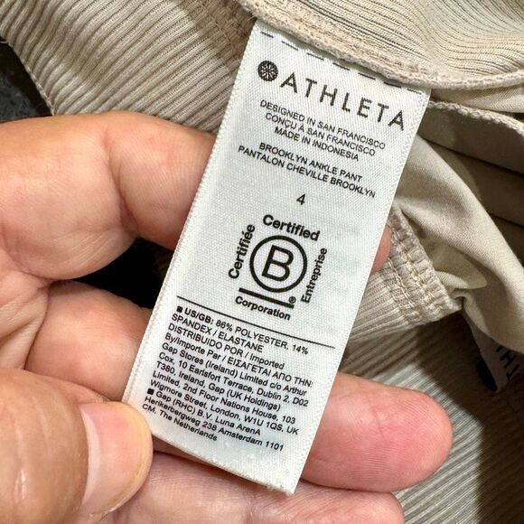 Athleta Brooklyn Mid Rise Ankle Pants. Beige. Size 4. - Picture 9 of 10